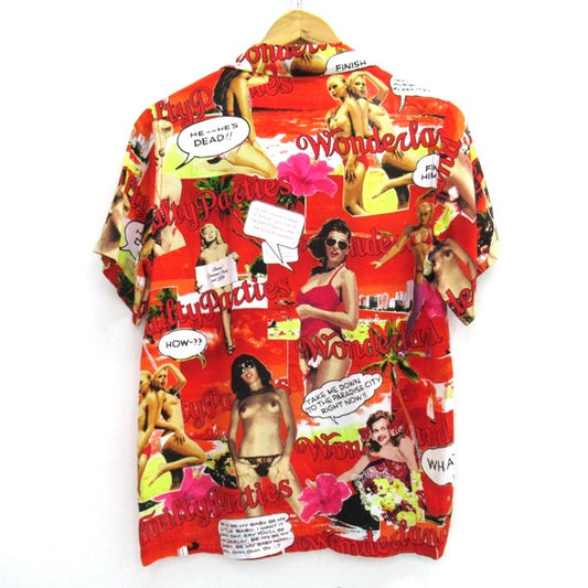 WACKO MARIA "Fuck This Life" S/S Aloha Shirt Red Size S