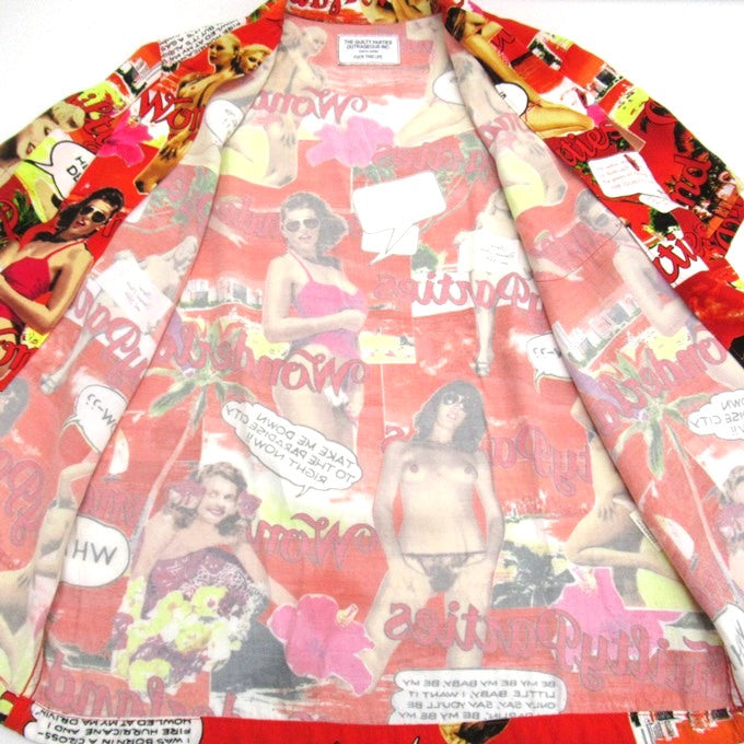 WACKO MARIA "Fuck This Life" S/S Aloha Shirt Red Size S
