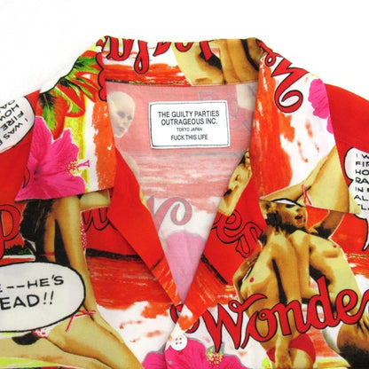 WACKO MARIA "Fuck This Life" S/S Aloha Shirt Red Size S