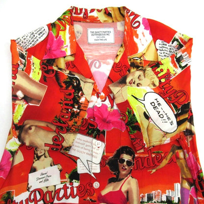 WACKO MARIA "Fuck This Life" S/S Aloha Shirt Red Size S