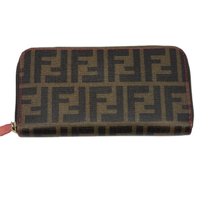 FENDI Zucca Pattern PVC Leather Wallet Green Size ONE SIZE