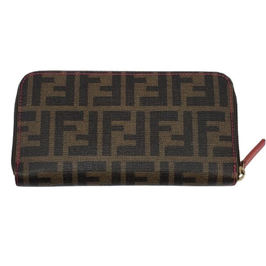 FENDI Zucca Pattern PVC Leather Wallet Green Size ONE SIZE