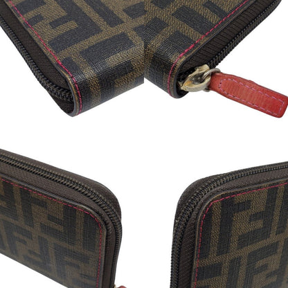 FENDI Zucca Pattern PVC Leather Wallet Green Size ONE SIZE