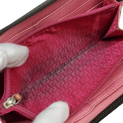 FENDI Zucca Pattern PVC Leather Wallet Green Size ONE SIZE