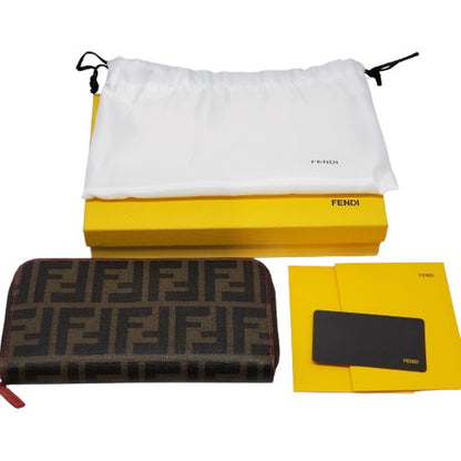 FENDI Zucca Pattern PVC Leather Wallet Green Size ONE SIZE