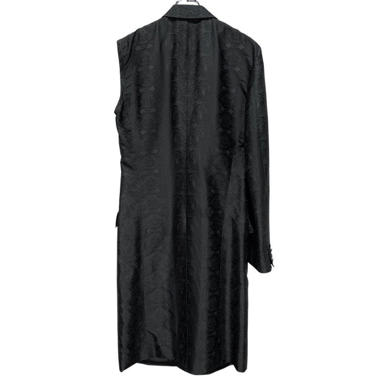ALEXANDER McQUEEN 05AW Silk Jacquard Coat Black Size 50