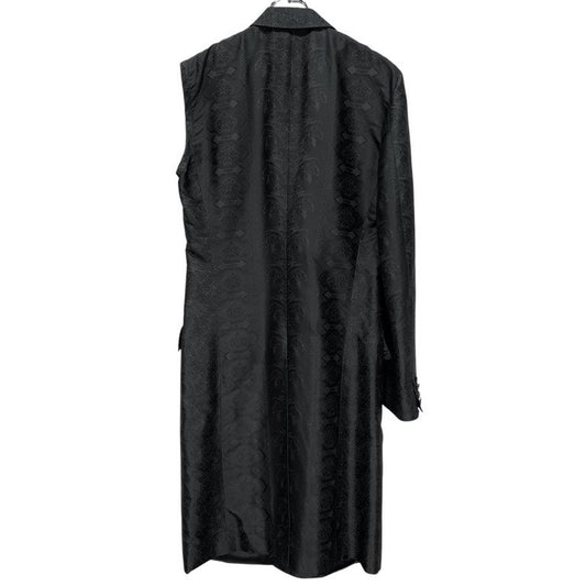 ALEXANDER McQUEEN 05AW Silk Jacquard Coat Black Size 50