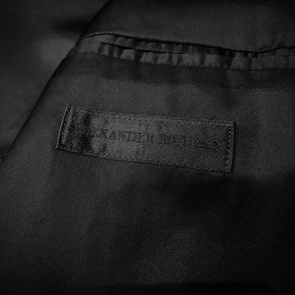 ALEXANDER McQUEEN 05AW Silk Jacquard Coat Black Size 50