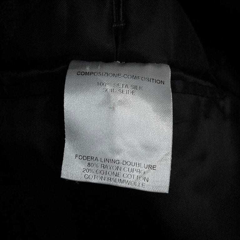 ALEXANDER McQUEEN 05AW Silk Jacquard Coat Black Size 50