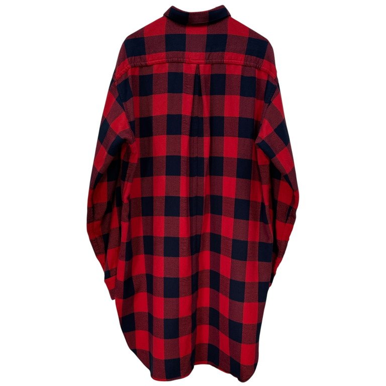 ensou. Red Cotton Flannel Check Long Sleeve Shirt Size L