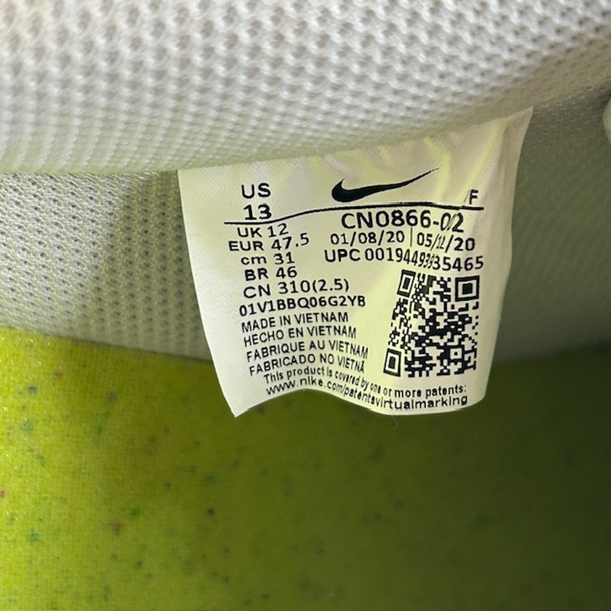 NIKE AIR FORCE 1 '07 Recycled Canvas Sneakers Size 31cm