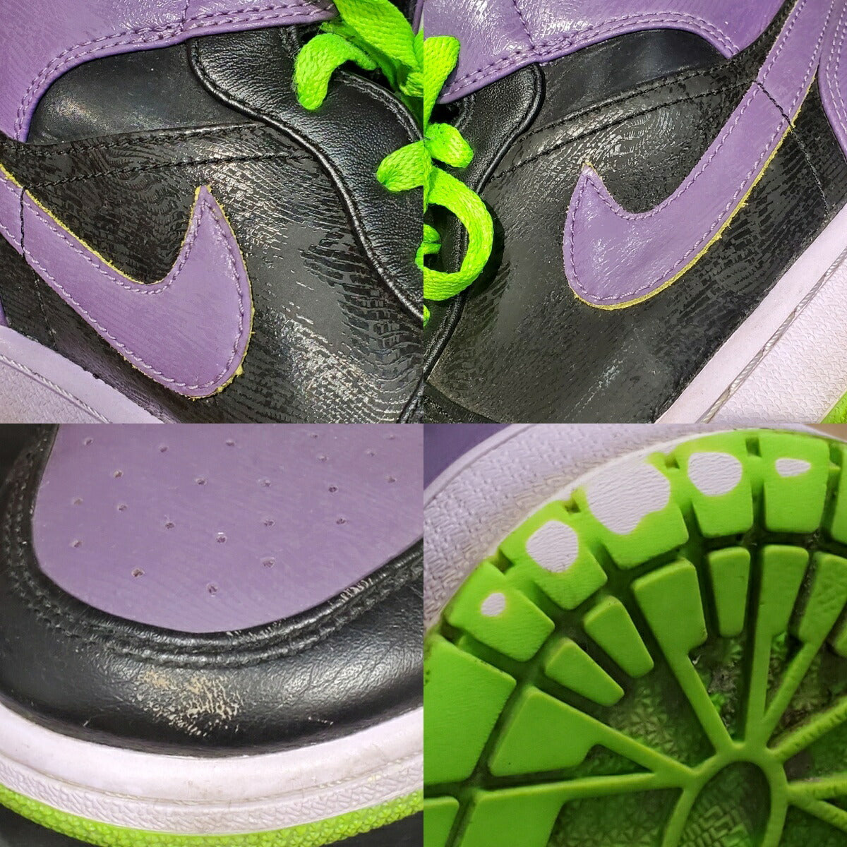 NIKE Air Jordan 1 Retro Mid "Night Joker" Sneakers Size 28.5