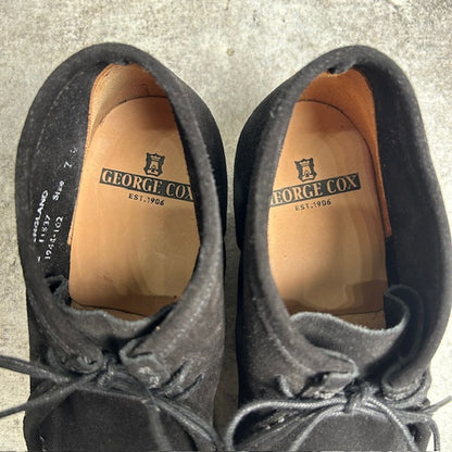 GEORGE COX Suede Wallabee Boots Black Size 7.5