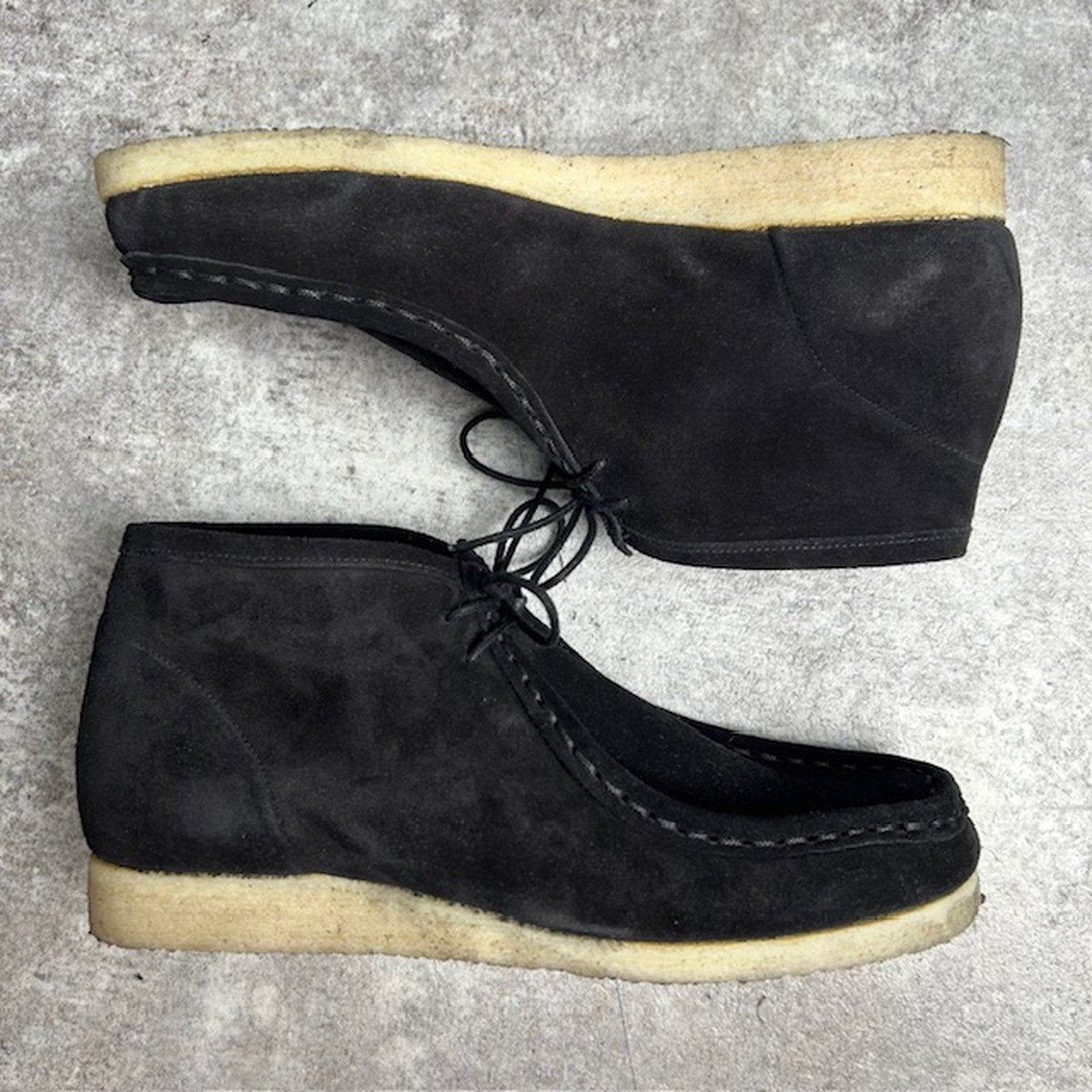 GEORGE COX Suede Wallabee Boots Black Size 7.5