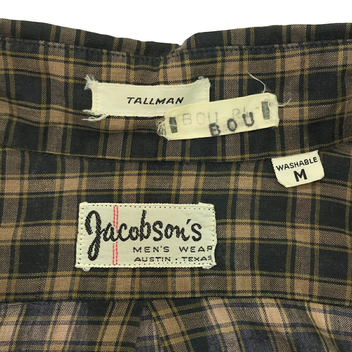 Jacobson's 60s/70s Check Button-Down Shirt Size M