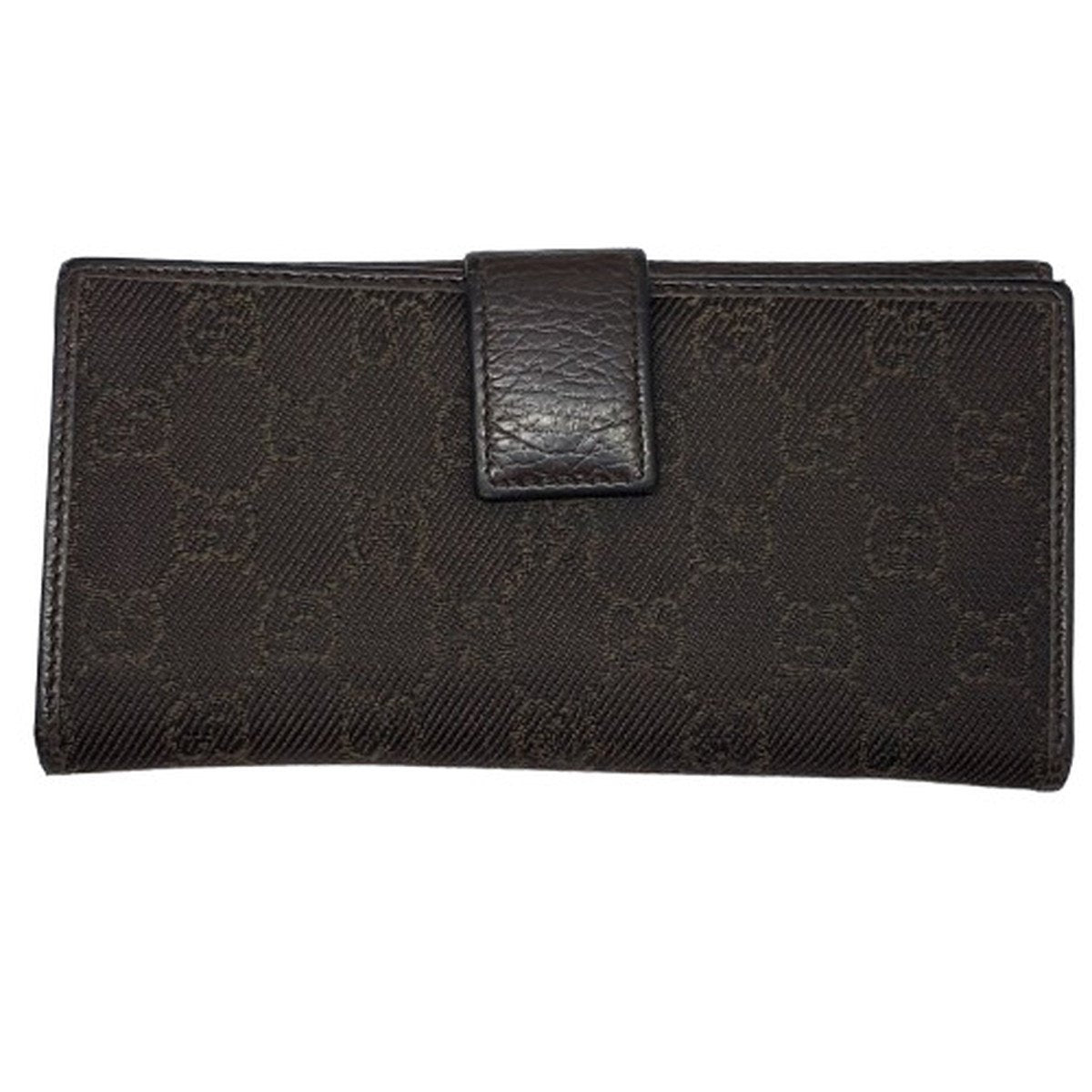 Gucci GG Canvas Leather Long Wallet Brown