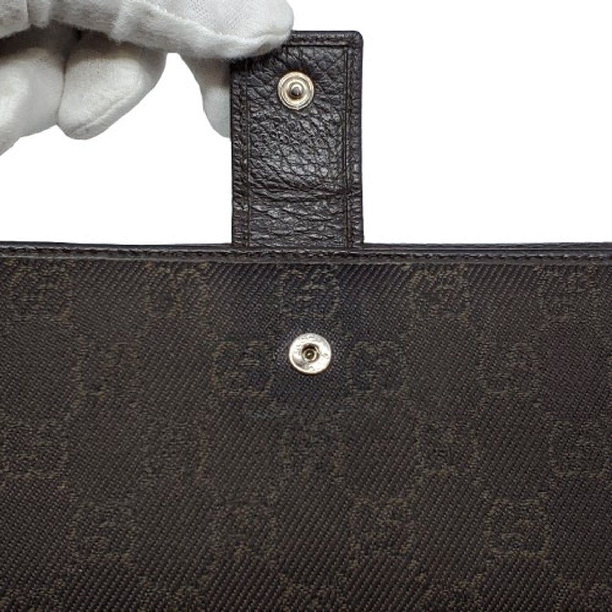 Gucci GG Canvas Leather Long Wallet Brown