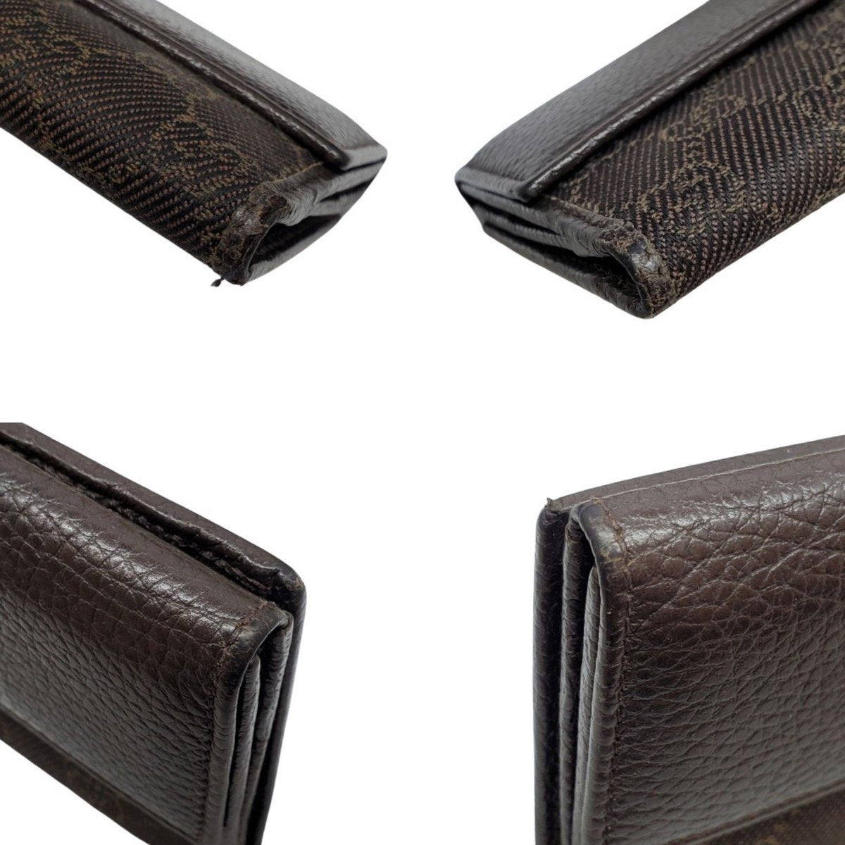 Gucci GG Canvas Leather Long Wallet Brown