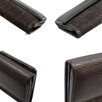Gucci GG Canvas Leather Long Wallet Brown