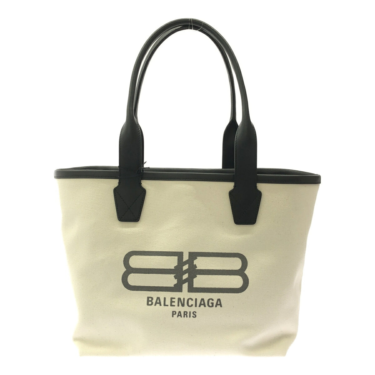Balenciaga White Canvas Jumbo Logo S Tote Bag