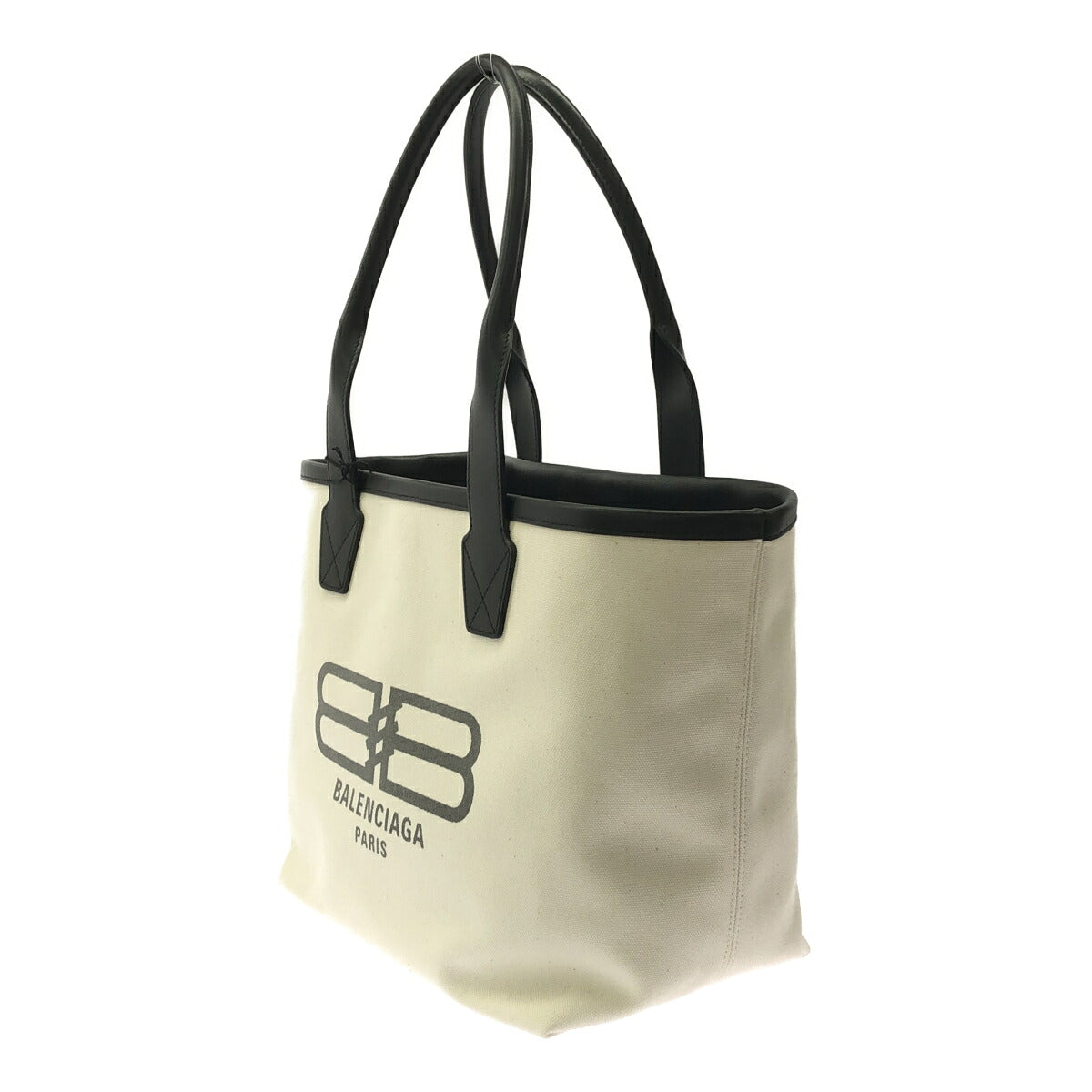 Balenciaga White Canvas Jumbo Logo S Tote Bag