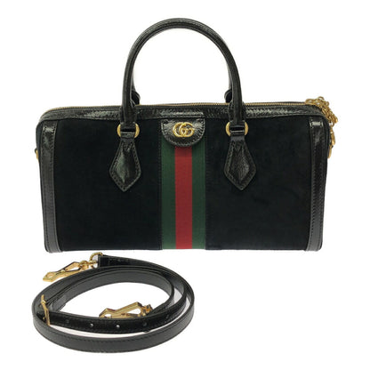 Gucci Black Ophidia GG Suede 2-Way Mini Boston