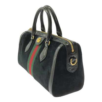 Gucci Black Ophidia GG Suede 2-Way Mini Boston
