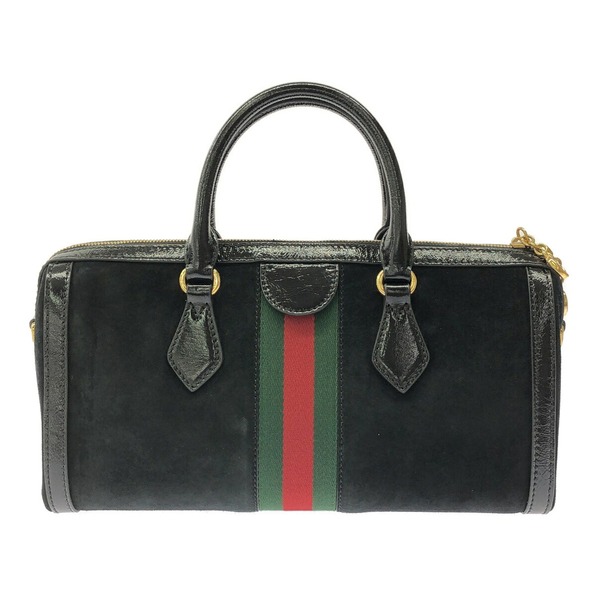 Gucci Black Ophidia GG Suede 2-Way Mini Boston
