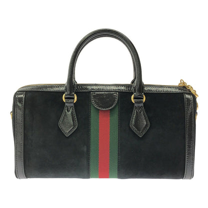 Gucci Black Ophidia GG Suede 2-Way Mini Boston