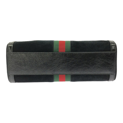 Gucci Black Ophidia GG Suede 2-Way Mini Boston