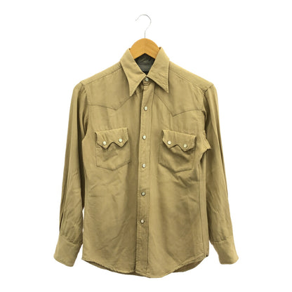 DALLAS 40s 50s Wool Gabardine Western Pearl Snap Shirt Size S