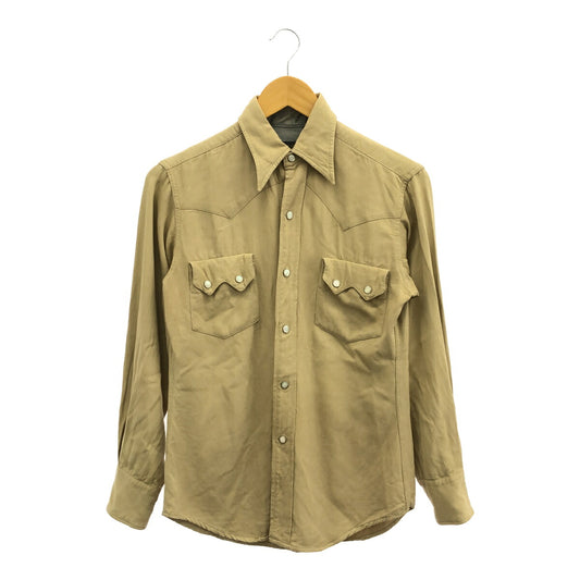 DALLAS 40s 50s Wool Gabardine Western Pearl Snap Shirt Size S