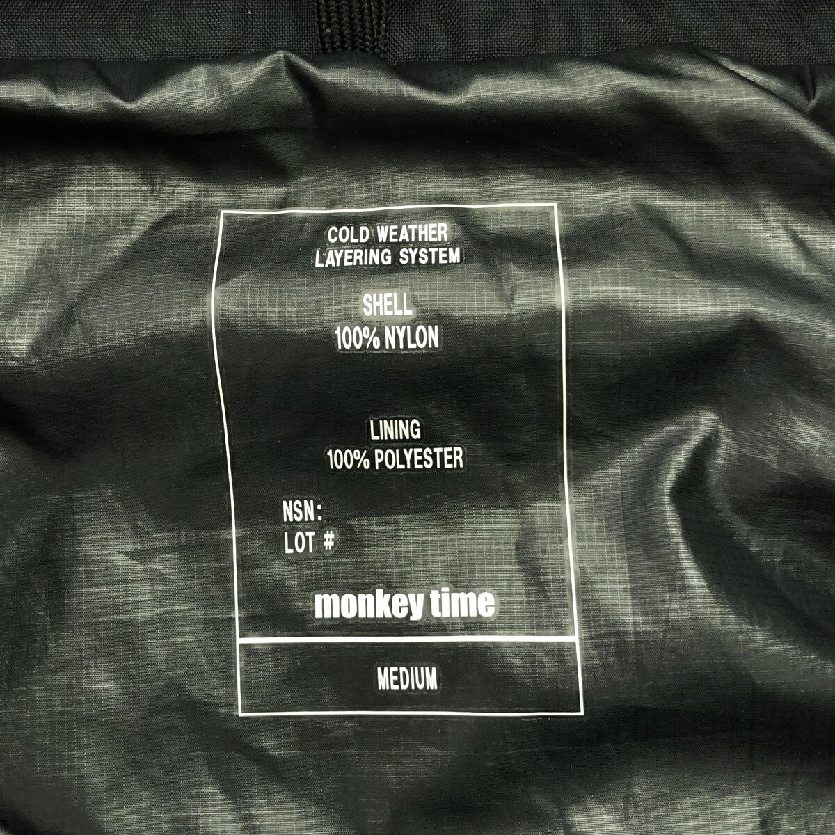 MONKEY TIME Black Nylon Jacket Size M