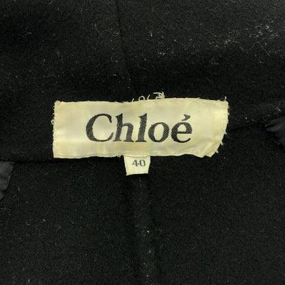 Chloe Wool Long Coat Black Size 40