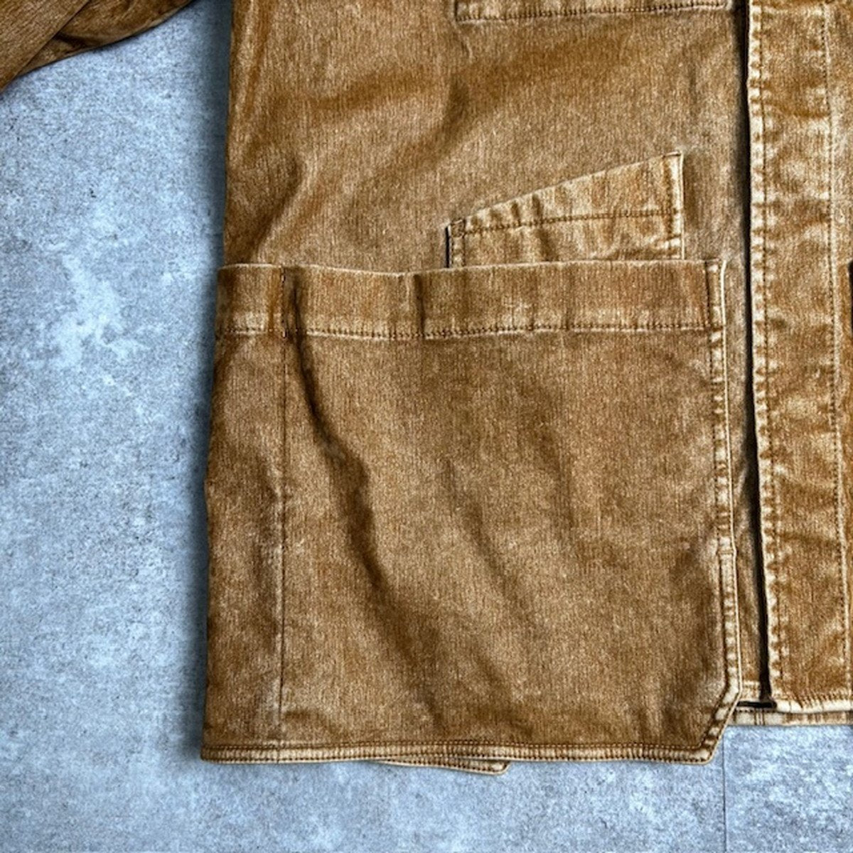 DIESEL Jogg Jeans Flocked Sweat Denim Jacket Brown Size L