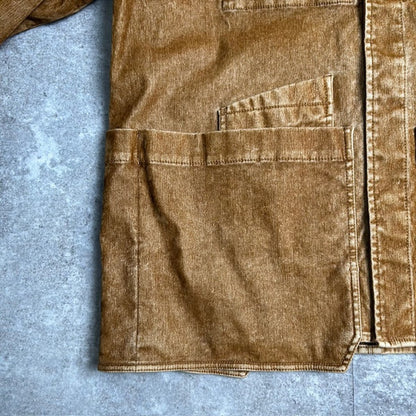 DIESEL Jogg Jeans Flocked Sweat Denim Jacket Brown Size L