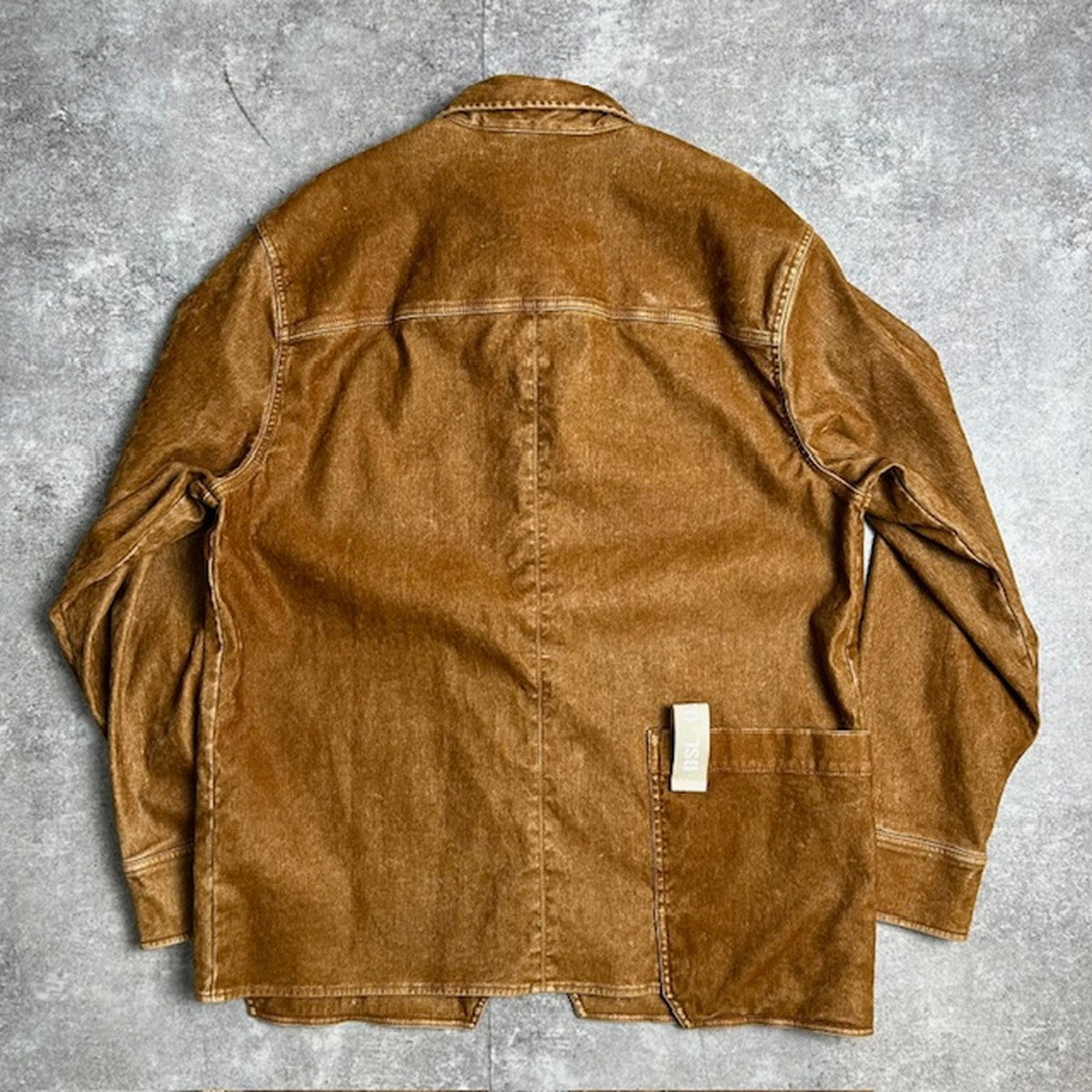 DIESEL Jogg Jeans Flocked Sweat Denim Jacket Brown Size L