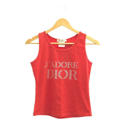 Christian Dior Red Studded Cotton Tank Top France Size M