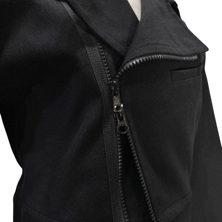 LIMI feu Wool Serge Double Rider Leather Jacket Black Size S