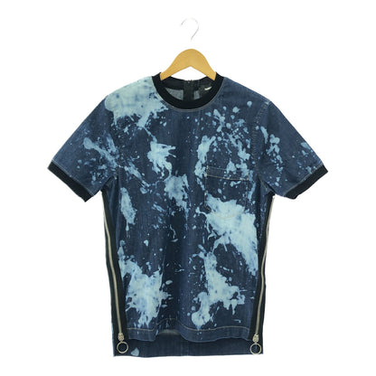 DSQUARED2 2017AW Bleached Denim Ring T-Shirt Blue Size 46