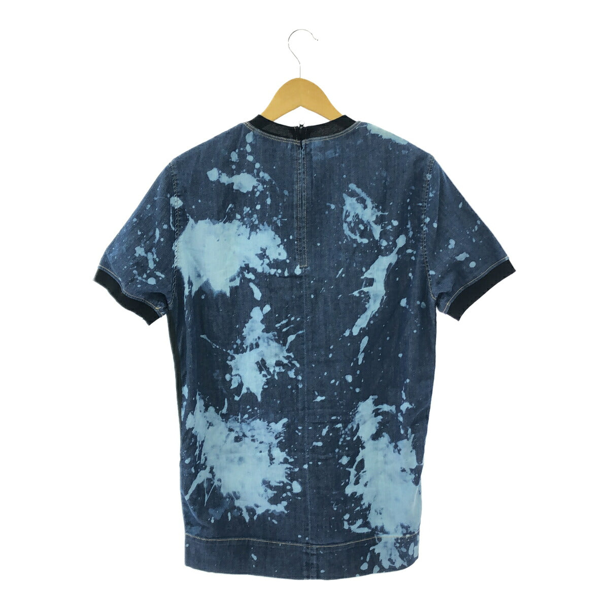DSQUARED2 2017AW Bleached Denim Ring T-Shirt Blue Size 46