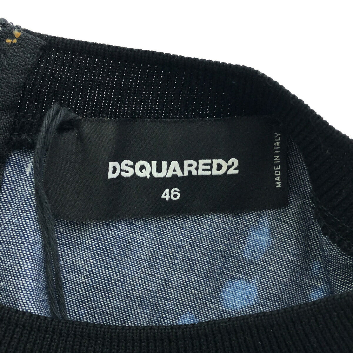 DSQUARED2 2017AW Bleached Denim Ring T-Shirt Blue Size 46