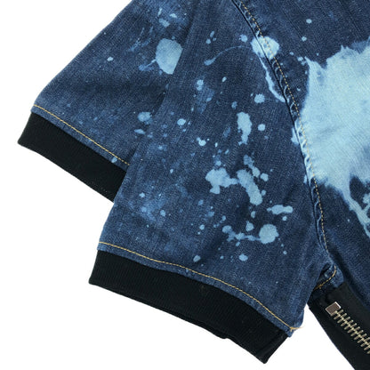 DSQUARED2 2017AW Bleached Denim Ring T-Shirt Blue Size 46