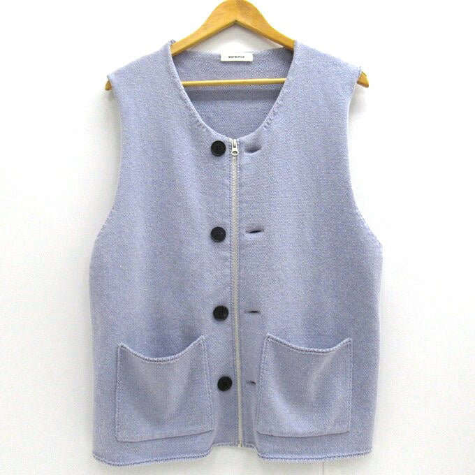 MATSUFUJI Modified Farmers Knit Vest Blue Size 3