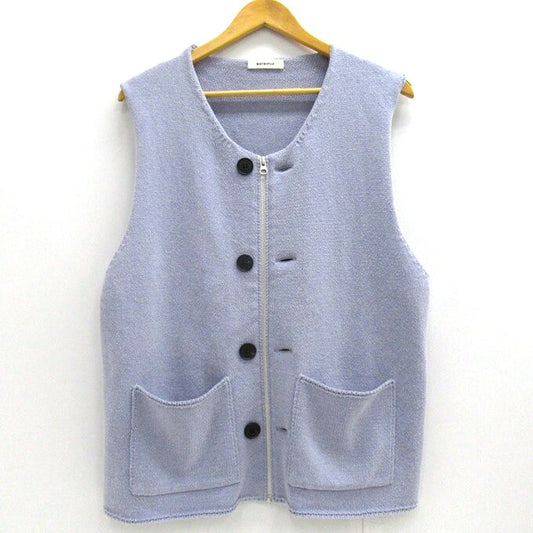 MATSUFUJI Modified Farmers Knit Vest Blue Size 3