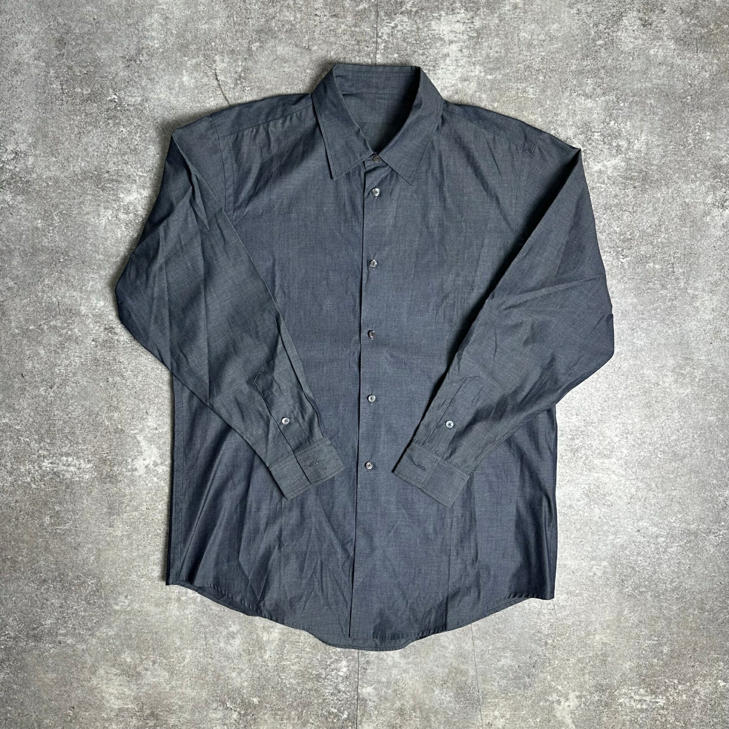 REGULAR COLLAR SHIRT UNSH Gray Open Cotton Shirt Size XL