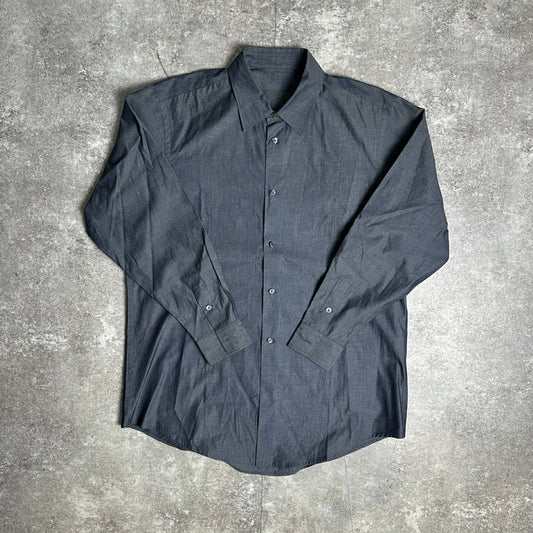 REGULAR COLLAR SHIRT UNSH Gray Open Cotton Shirt Size XL