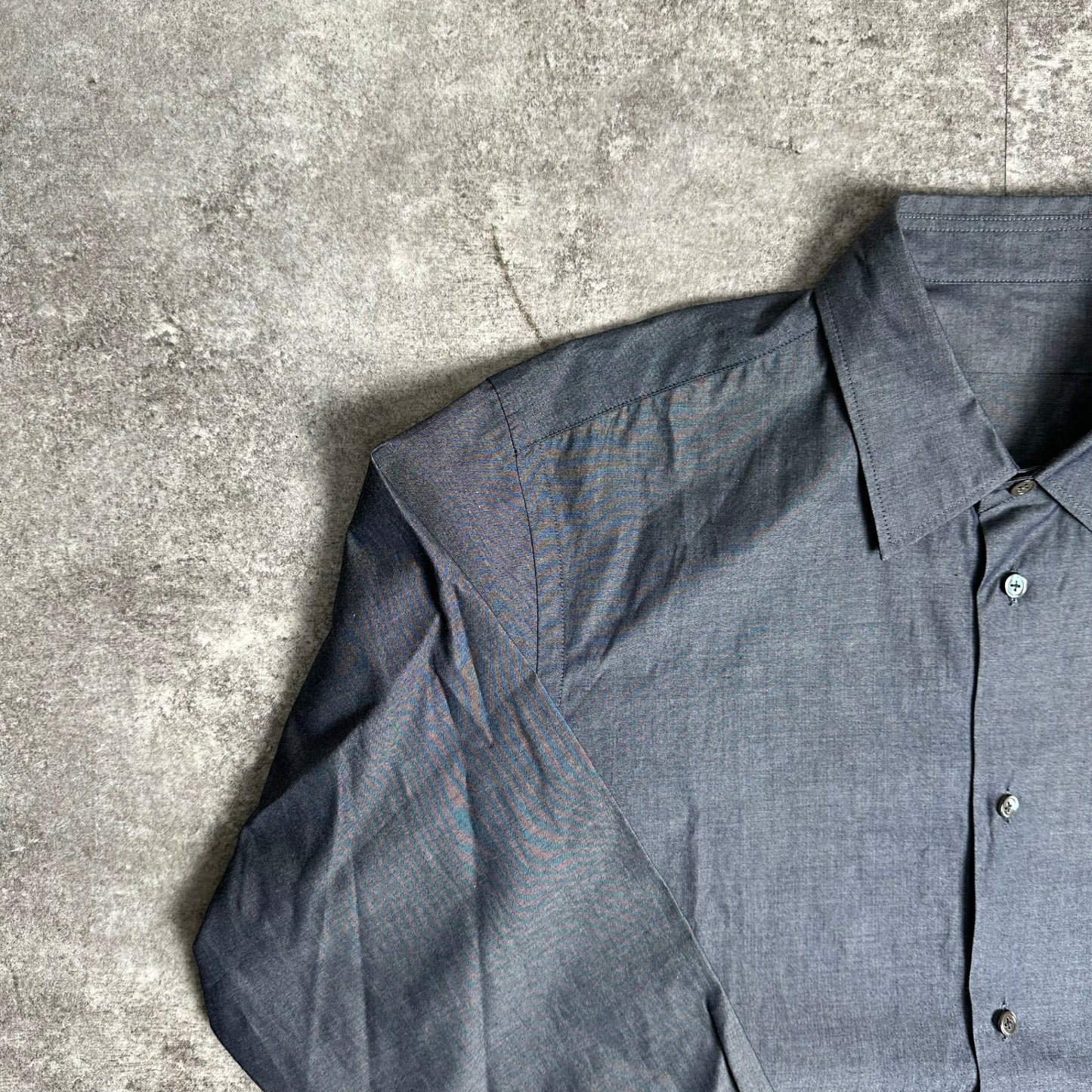 REGULAR COLLAR SHIRT UNSH Gray Open Cotton Shirt Size XL