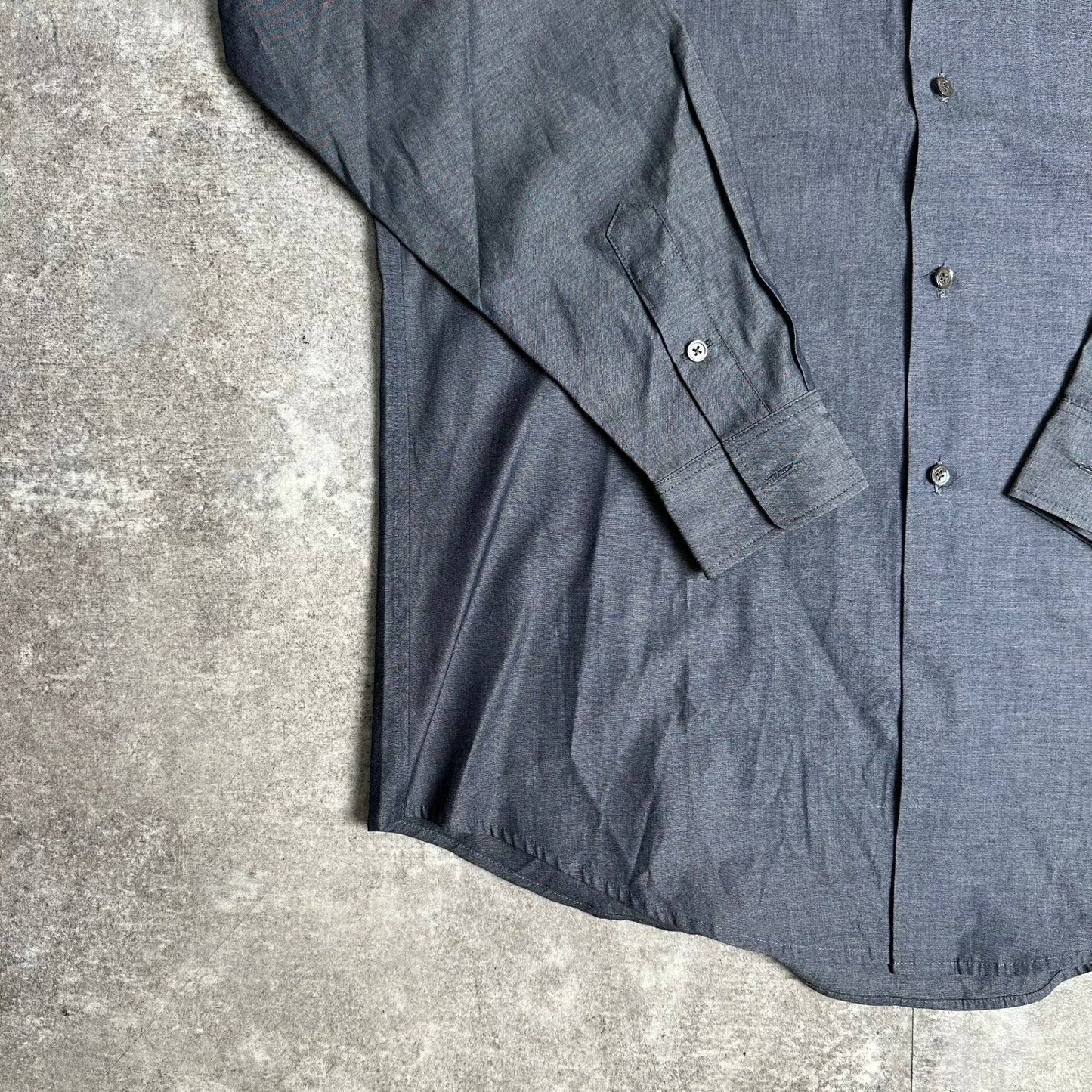 REGULAR COLLAR SHIRT UNSH Gray Open Cotton Shirt Size XL