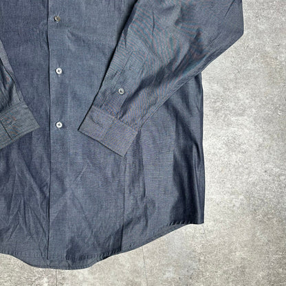 REGULAR COLLAR SHIRT UNSH Gray Open Cotton Shirt Size XL
